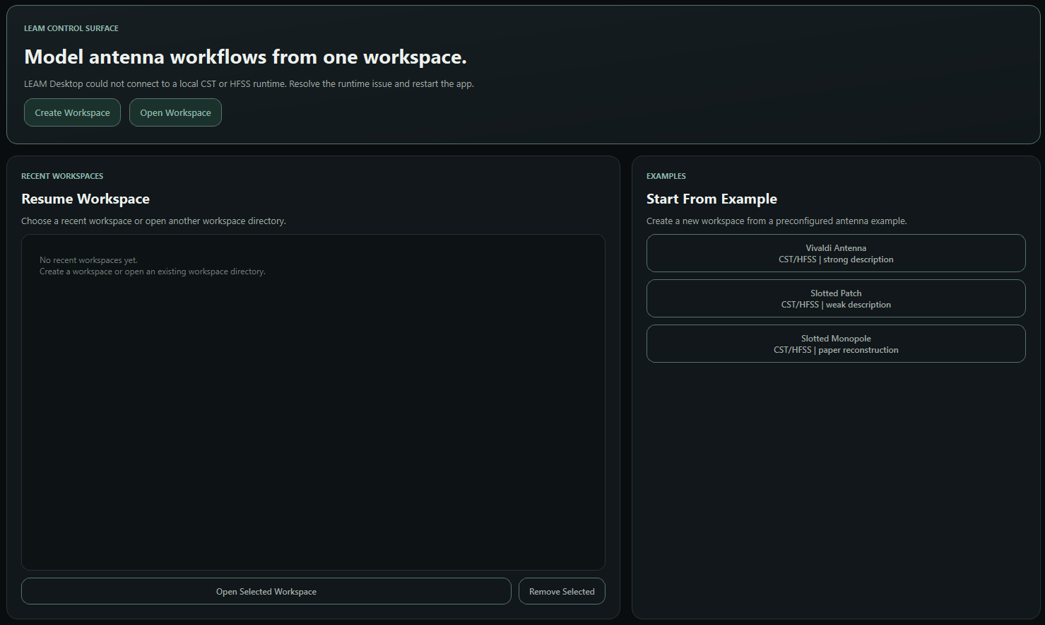 LEAM desktop GUI preview